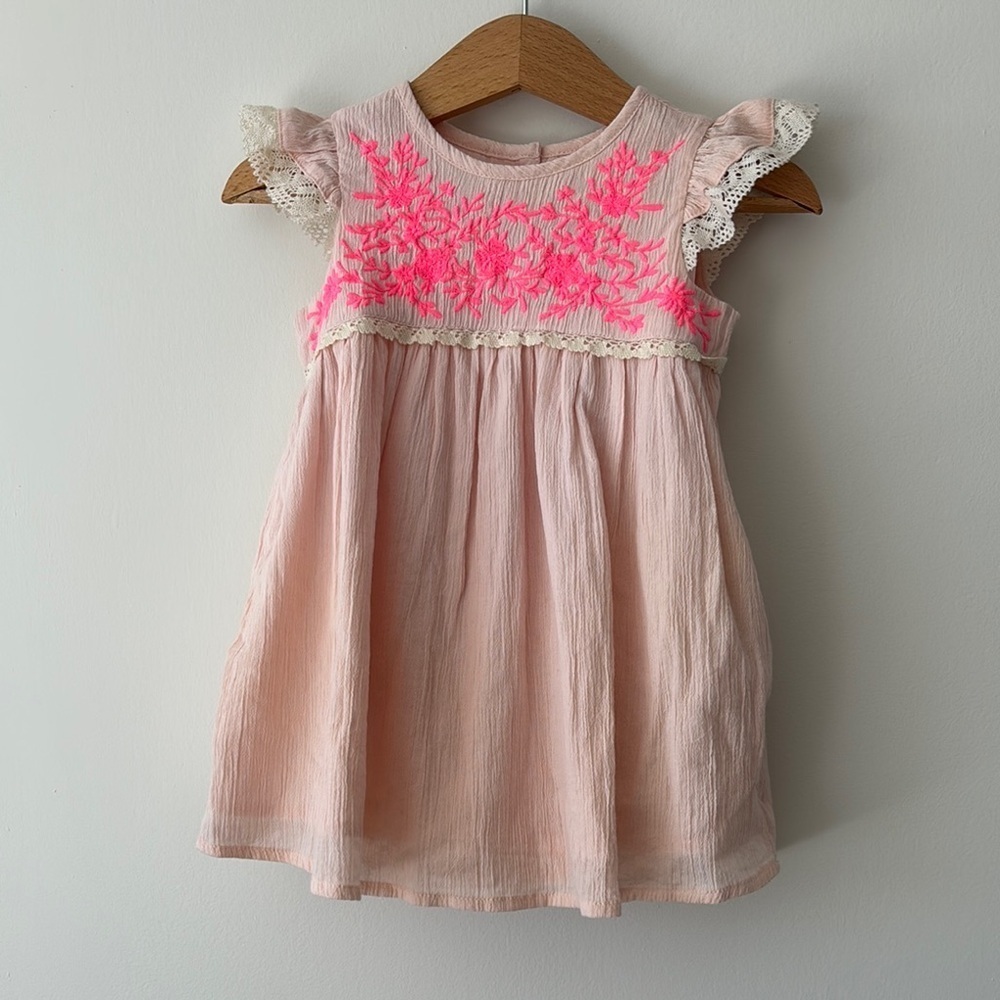 GAP Pink Flutter Sleeve Sundress Casual